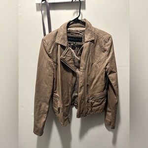 Stylish Tan Leather Jacket for Women